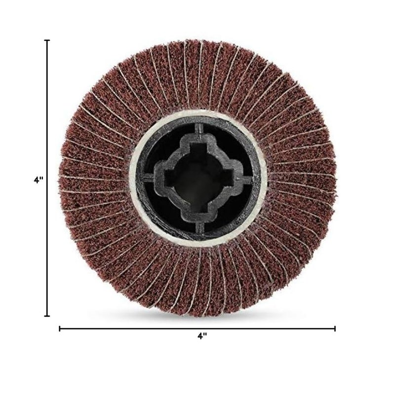 Interleaf Flap Wheel Abrasive Drum, 4" x 4" with 3/4" Quad Keyway (120 Grit)