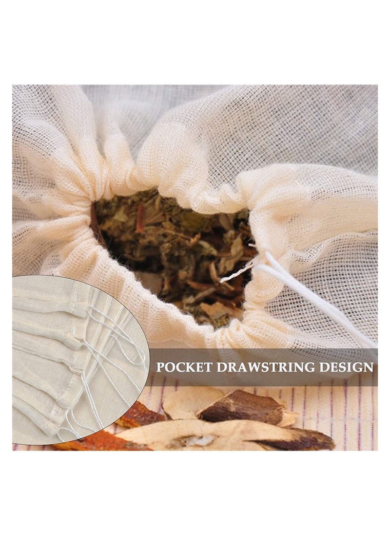 SYOSI Filter Bag, Cheesecloth Bags Reusable, 10 Pieces Cheese Cloths for Straining, Cotton Muslin Bags Unbleached for Herbs Tea Coffee Cooking Brewing Straining (8 x 12 Inch)  - Image 3