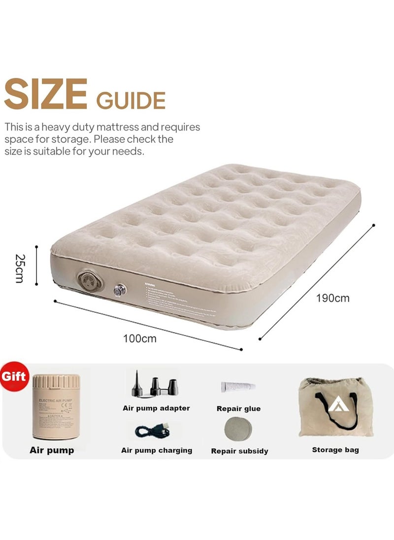 Generic - Air Bed Mettress with Built-in Electric Pump, Inflatable Air Mettress Sleeping Pad, Portable Roll Up Bed, Inflatable Outdoor Mat for Tent Camping Car Truck for 2 People (Double Person/Low) - Image 1
