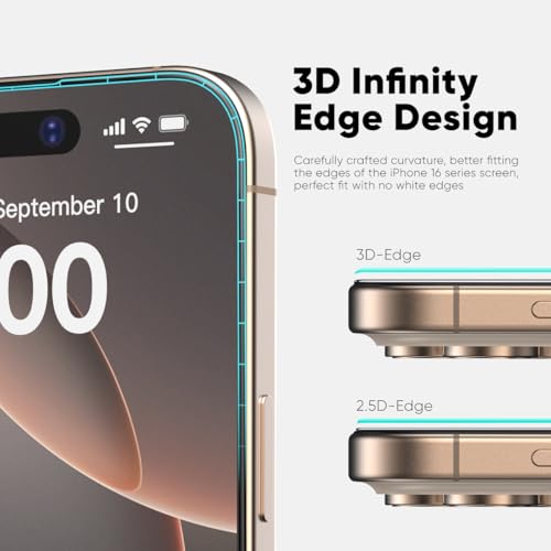 FLOLAB NanoArmour ONETIME MAX for iPhone 16 Pro Max Matte 3D Screen Protector Anti Glare 3D Tempered Glass PolarSpectra AntiRainbow Edge Reinforced Easy Install DustFree Scratch Resistant - Image 3