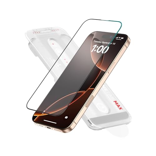 FLOLAB NanoArmour ONETIME MAX for iPhone 16 Pro Max Matte 3D Screen Protector Anti Glare 3D Tempered Glass PolarSpectra AntiRainbow Edge Reinforced Easy Install DustFree Scratch Resistant - Image 1