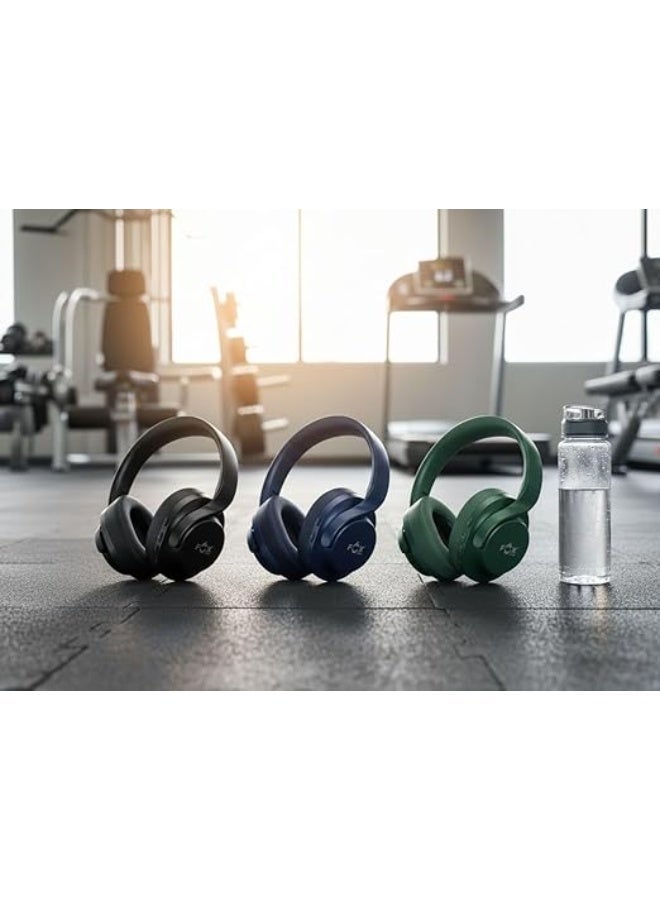 Fox Headphones with active noise cancellation, wireless over-ear headphones with microphone, 24-hour playtime, foldable Bluetooth headphones with Hi-Fi sound (Green) - Image 3
