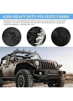 Generic Winch Cover, Heavy Duty Waterproof Dust Cover, UV-Resistant Warn Winch Cover with Elastic Band, 21.7x7.5x9.5 Inch Portable Winch Accessories, Waterproof Cover  - Image 3