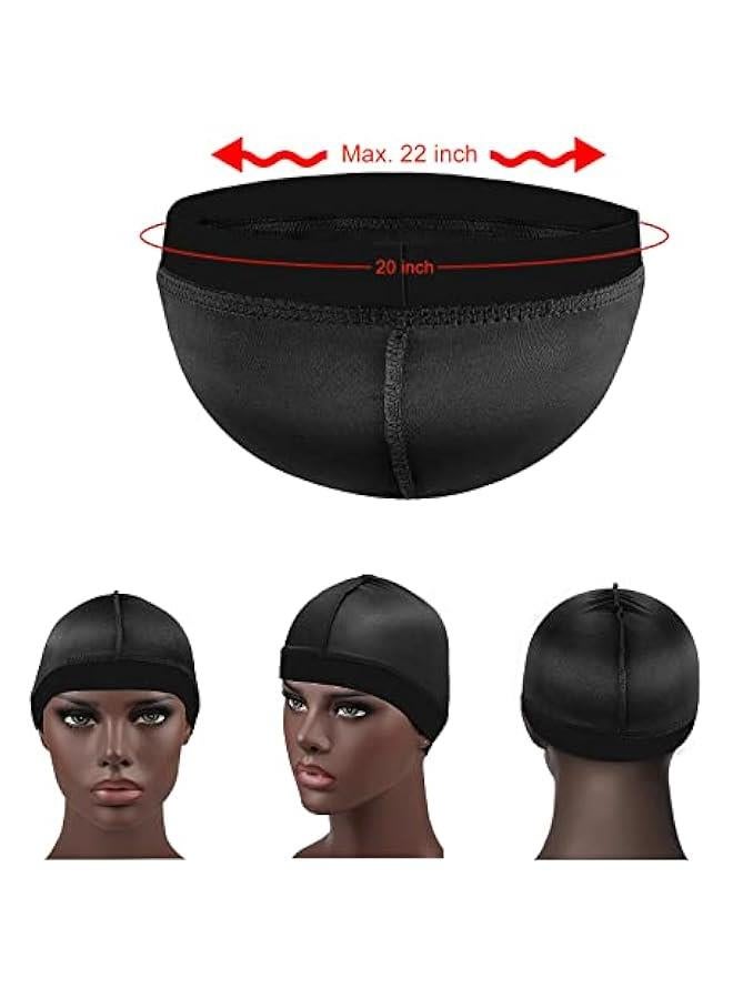 2Pcs Wave Cap Silky Stocking Wave Caps for men, Good Compression Over Durag(Blue+Black) - Image 4