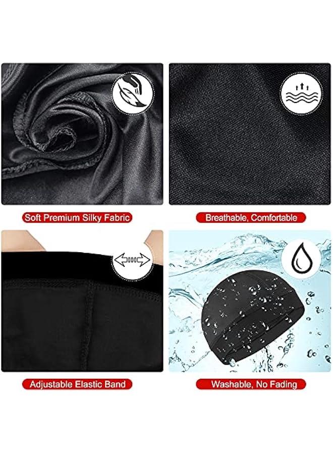 2Pcs Wave Cap Silky Stocking Wave Caps for men, Good Compression Over Durag(Blue+Black) - Image 5