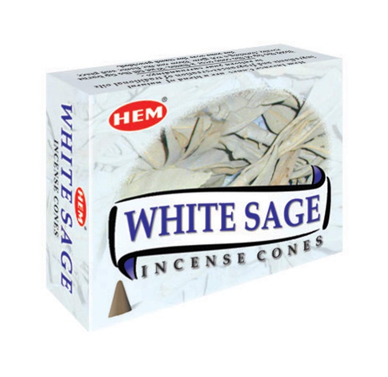 HEM White sage cones pack of 12 10 cones Each Total 120 cones HEM INCENSE