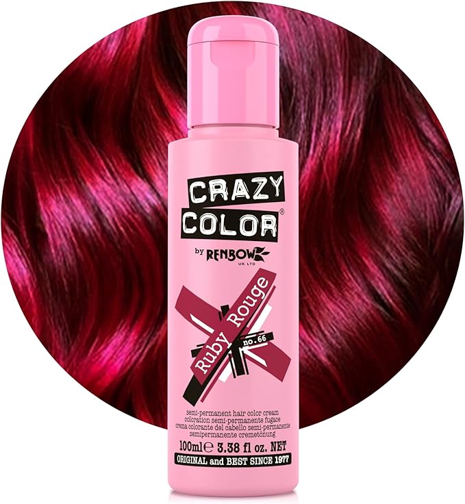 Crazy Color Vibrant Cyclamen SemiPermanent Hair Dye Highly Pigmented Cerise Conditioning Oil Nourishing Vegan Formula No Bleach or Ammonia 100ml - Image 1