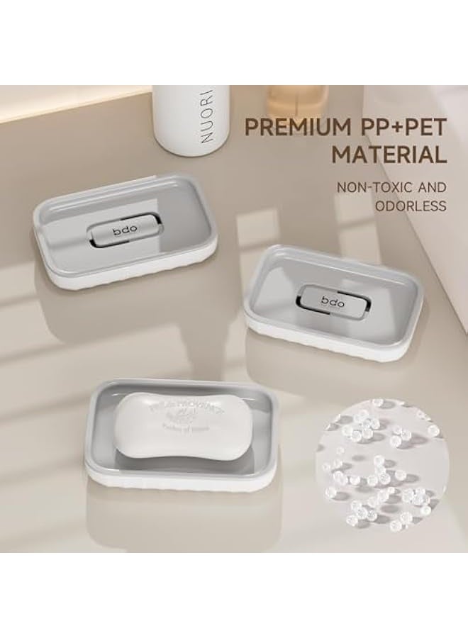 نيبمينينت حامل صابون كبير، علبة صابون مع فتحات تصريف، حامل صابون بلاستيكي، حاوية بار صابون، موفر صابون للاستحمام، الحمام، المطبخ - بدون غطاء - أبيض - Image 5