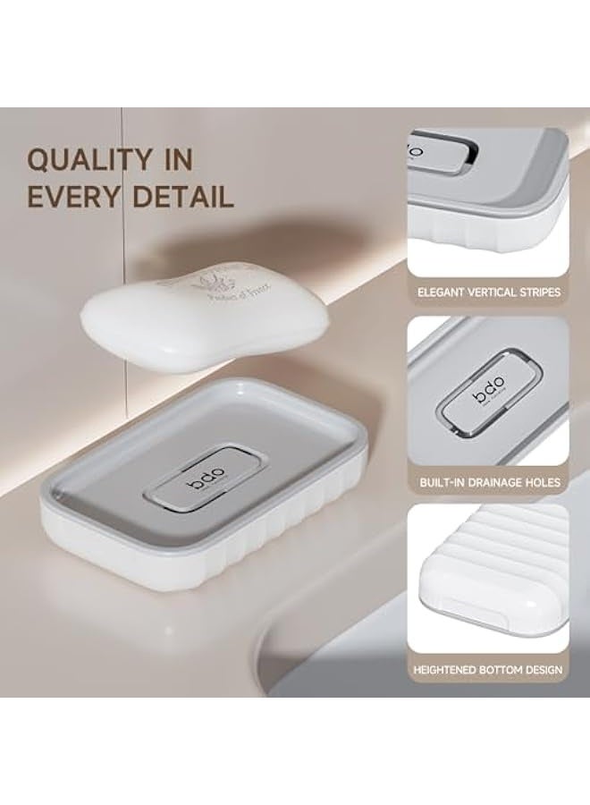 نيبمينينت حامل صابون كبير، علبة صابون مع فتحات تصريف، حامل صابون بلاستيكي، حاوية بار صابون، موفر صابون للاستحمام، الحمام، المطبخ - بدون غطاء - أبيض - Image 4