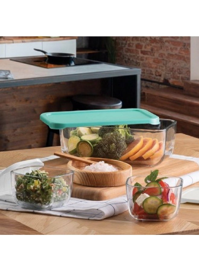 Paşabahçe Pasabahce Snowbox Set 1200cc + 2×275cc – 3-Piece Airtight Food Set GR - Image 2