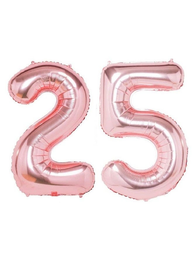 Propsicle 16 inch Birthday Foil 25 Number Helium Balloon Party Decoration Rose Gold Pack of 2 | 25 Year No. Balloons Birthday/Anniversary | Twenty Five Number - Image 1