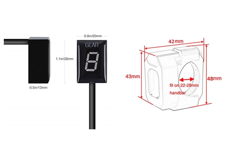 Yurefax Motorcycle Gear Speed Display Indicator - Red - Image 2