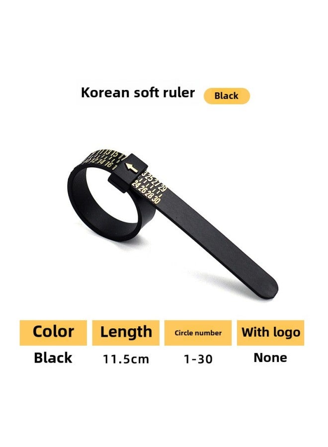 Ring Measuring Belt US, Hong Kong, Japan, And England Finger Circumference Measuring Ruler Ring Soft Ruler Ring Size Screening Products-Model:Black Handu Ring Ruler  - Image 1