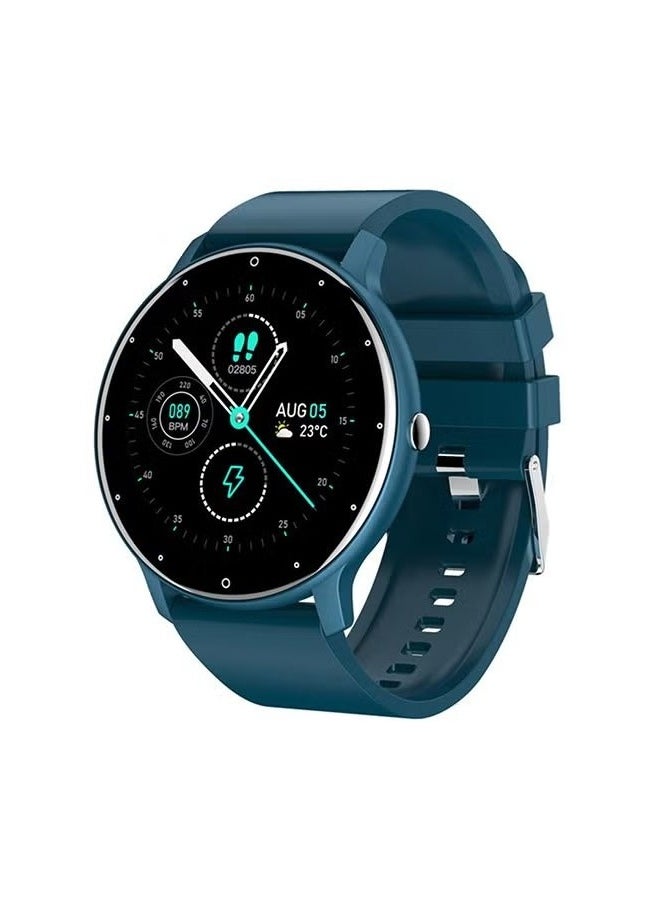RollsTimi  Men's and women's smartwatches, fitness trackers and heart rate, sleep monitor IP67 waterproof 1.28" full touch screen fashion sports watch Android IOS, RT-ZL02Pro Blue  - Image 1