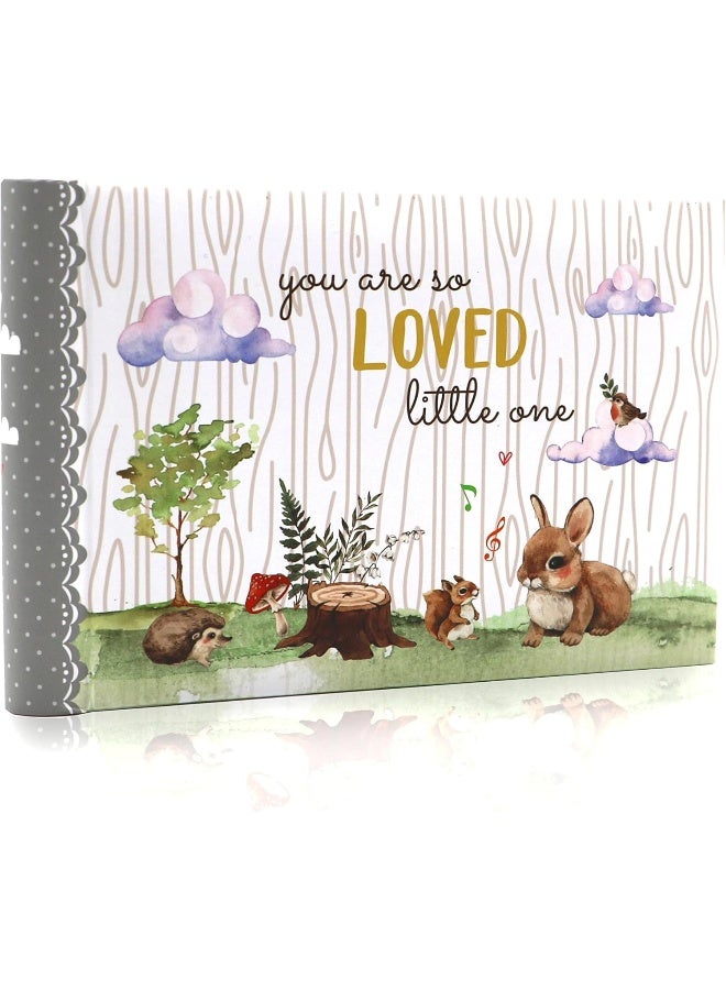 Holoary You Are So Loved Little One Grandma's Brag Book, Small Baby Photo Album 4â€ x 6â€ 32 Photos, Woodland Animals Design - Image 1