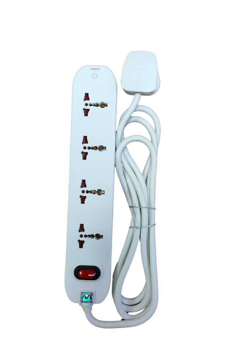 MASTERPLUG Masterplug 4xUniversal Extension Lead 2m Wire With Plug  - Image 1