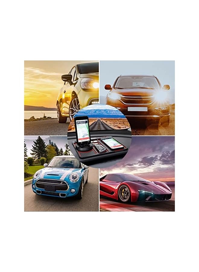 erorex Non-Slip Phone Pad for 4-in-1 Car Non Slip Phone Pad for Car, Universal 360°Rotation Dash Holder Multifunctional Car Dashboard Organizer Tray Anti Slip Mat Sticky Pad (Black) - Image 3