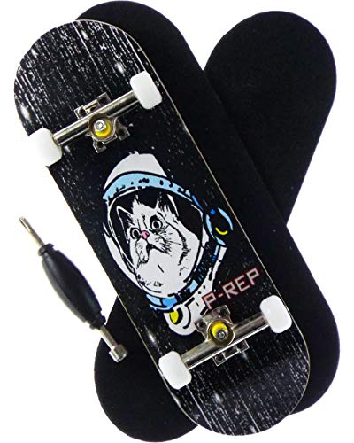 PREP Starter Complete Wooden Fingerboard 30mm Throwback Edition Space Cat - Image 1