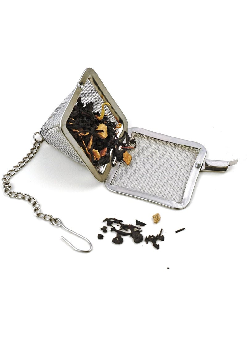 SYOSI Loose Leaf Tea Infuser Ball, Pyramid Mesh Tea Strainer with Chain Hook, Reusable Stainless Steel Tea Filter for Cup, Mug, or Pot Brewing – Dishwasher Safe, 1.75 Inch (Silver) - Image 3