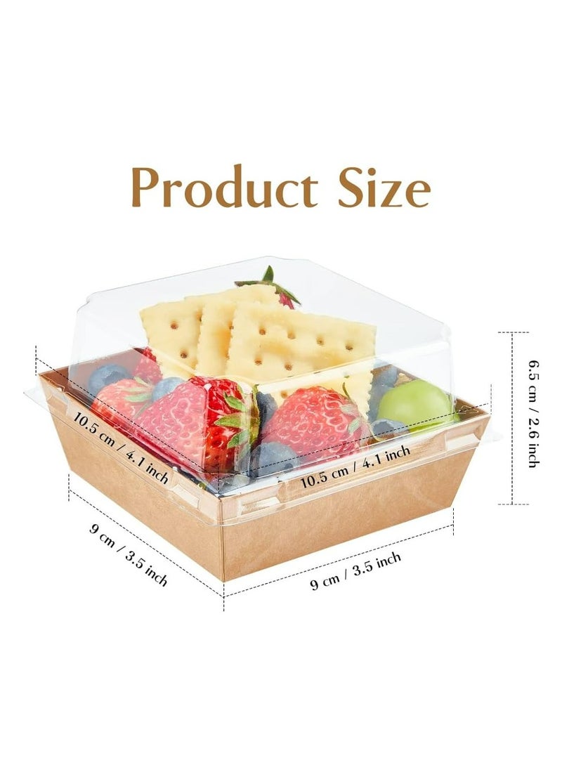 Oasisgalore - 50 Pack Brown Oil-Proof Kraft Paper Charcuterie Square Boxes - Image 1