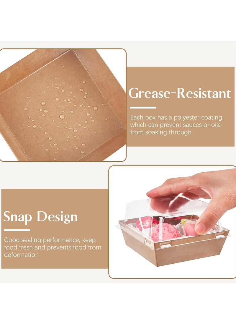 Oasisgalore - 50 Pack Brown Oil-Proof Kraft Paper Charcuterie Square Boxes - Image 1