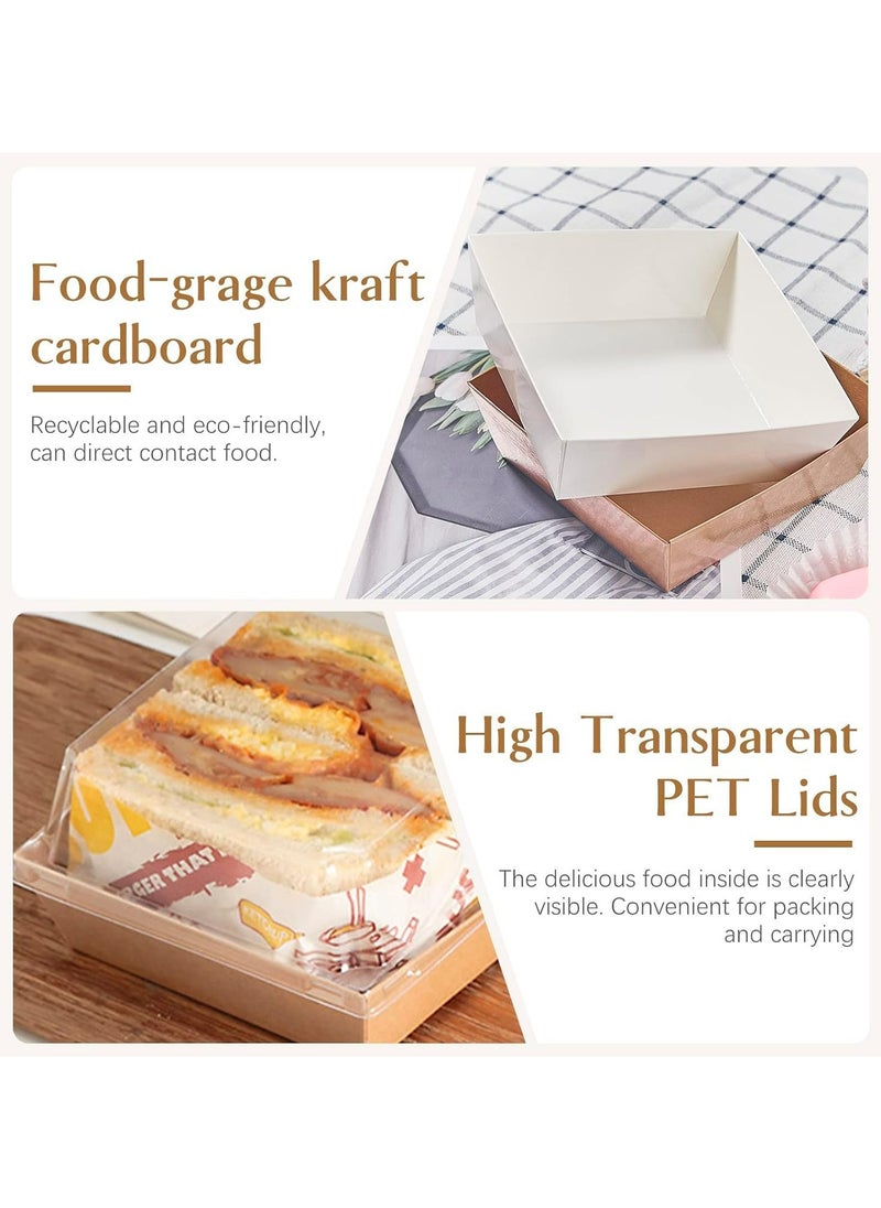 Oasisgalore - 50 Pack Brown Oil-Proof Kraft Paper Charcuterie Square Boxes - Image 1