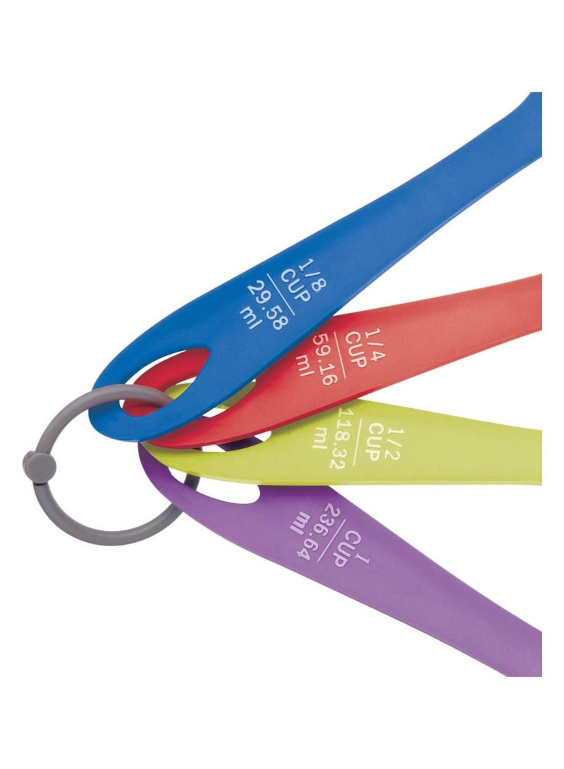 KitchenCraft Colourworks Brights Four Piece Measuring Cup Set, Tagged  - Image 2
