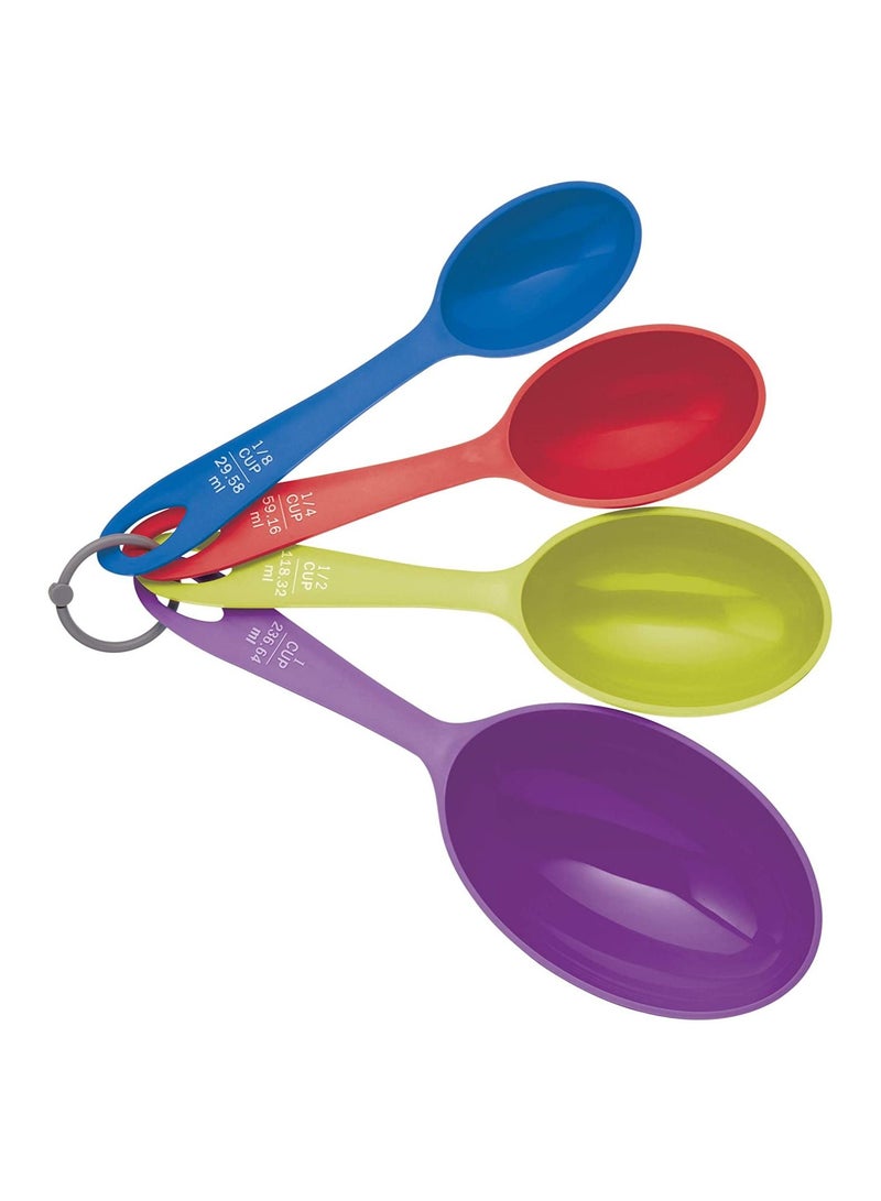 KitchenCraft Colourworks Brights Four Piece Measuring Cup Set, Tagged  - Image 1