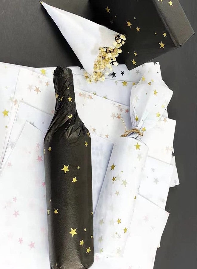 MORANTI Gold Star Bulk Tissue Paper Gift Wrap 25 Sheets 19.7" x 27.5" for Birthday Wedding Gift Bags DIY Art Craft Wrapping Gift Tissue Paper (White Gold - Image 3