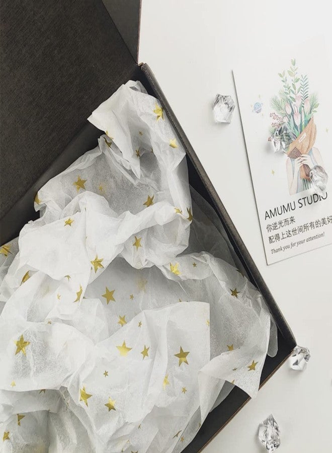 MORANTI Gold Star Bulk Tissue Paper Gift Wrap 25 Sheets 19.7" x 27.5" for Birthday Wedding Gift Bags DIY Art Craft Wrapping Gift Tissue Paper (White Gold - Image 4