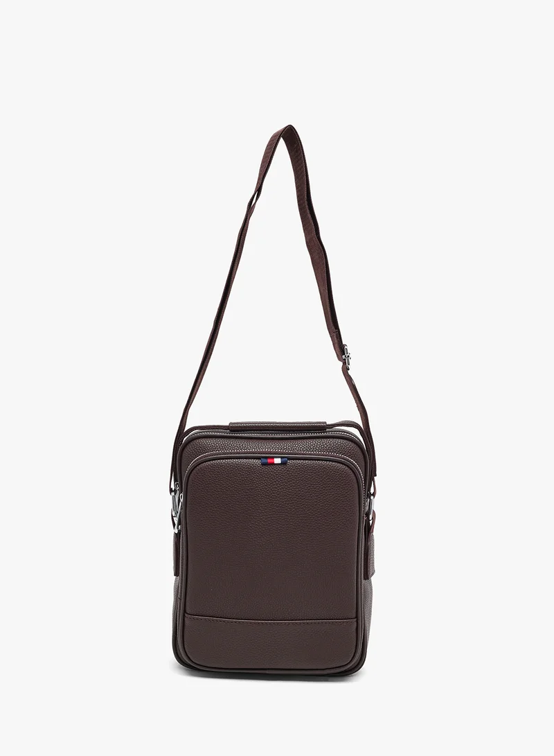 Robert Wood Webbing Detail Casual Crossbody Mesenger Bag