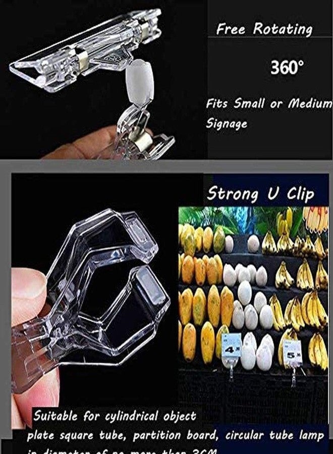 HOMEWIDE Plastic Rotatable Sign Clips 15 Pack Merchandise Sign Pop Clip Display Clip-on Sign Holder Stand Price Clear By Homewide - Image 3