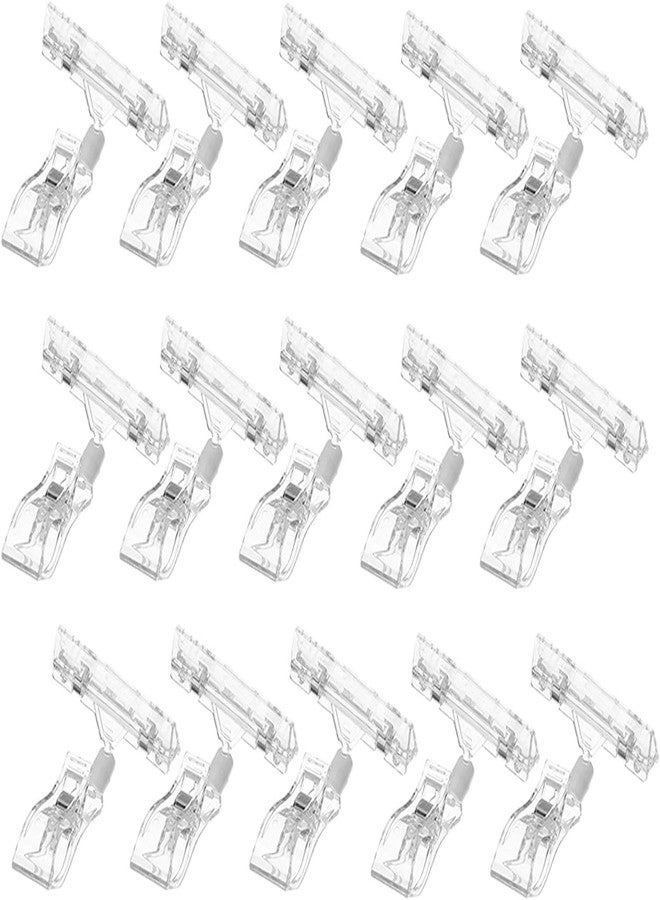 HOMEWIDE Plastic Rotatable Sign Clips 15 Pack Merchandise Sign Pop Clip Display Clip-on Sign Holder Stand Price Clear By Homewide - Image 1