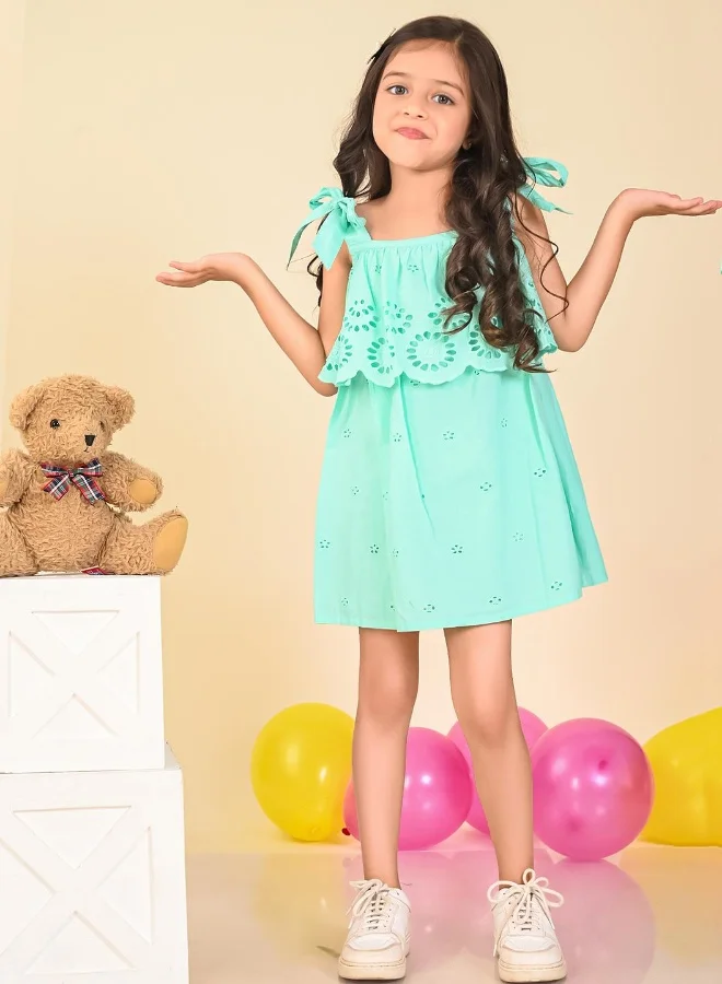 LILPICKS Eyelet Overlay Dress