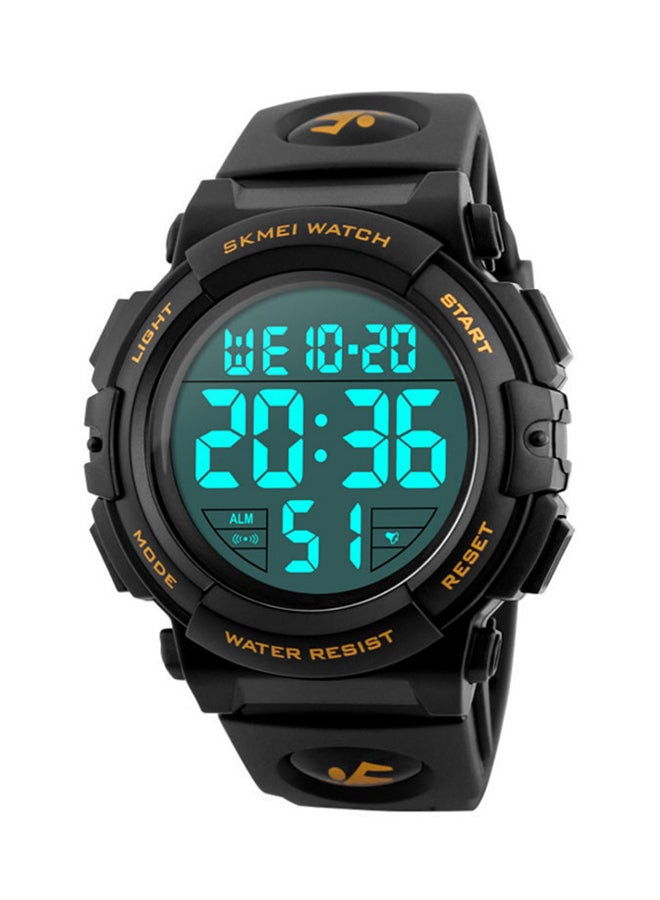 Men's Water Resistant Silicone Digital Watch NN0016SK1258-Gold-Black
