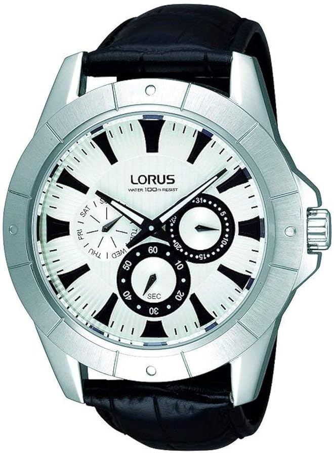 لوراس ساعة كاجوال للرجال دائرية من الجلد Rp685Ax9