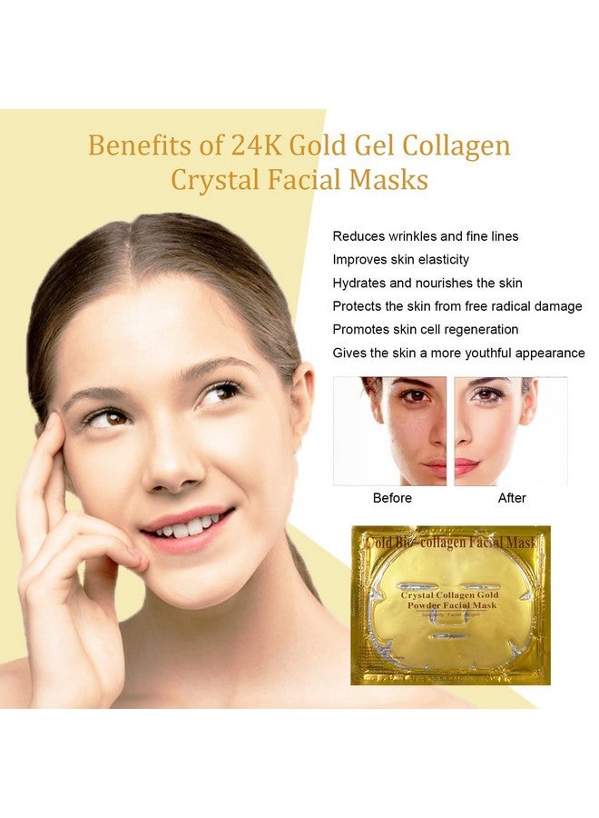VPGS 24K Gold Gel Collagen Facial Masks, Face Mask For Anti Aging, Whitening, Puffiness, Anti Wrinkle, Moisturizing, Deep Tissue Rejuvenation and Hydrates Skin, Spring Summer Cool Feel (3 PACK) - Image 4