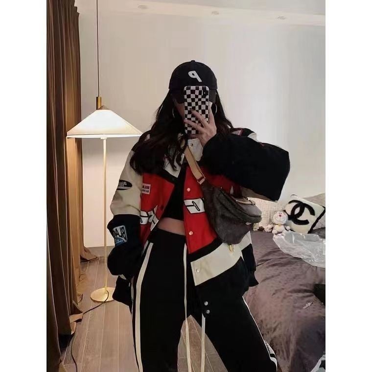 Men'S And Women'S American-Style Retro Racing Baseball Suit Ins Tide Brand Fried Arcade Car Suit Couple'S Jacket Top Coat - Image 4