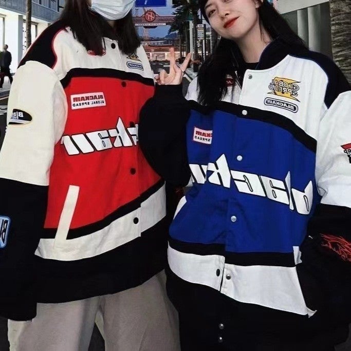 Men'S And Women'S American-Style Retro Racing Baseball Suit Ins Tide Brand Fried Arcade Car Suit Couple'S Jacket Top Coat - Image 2
