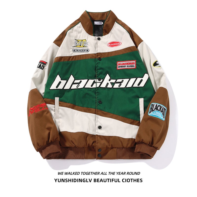 Men'S And Women'S American-Style Retro Racing Baseball Suit Ins Tide Brand Fried Arcade Car Suit Couple'S Jacket Top Coat - Image 5