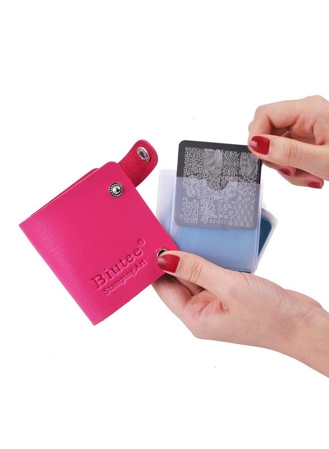 بيوتي مجموعة لوحات ختم الأظافر 12 قطعة قوالب 8 ألوان طلاء الأظافر جل ختم الأظافر مكشطة حقيبة تخزين مجموعة لوحات فنية للأظافر تصميم زهرة الحيوان - Image 4