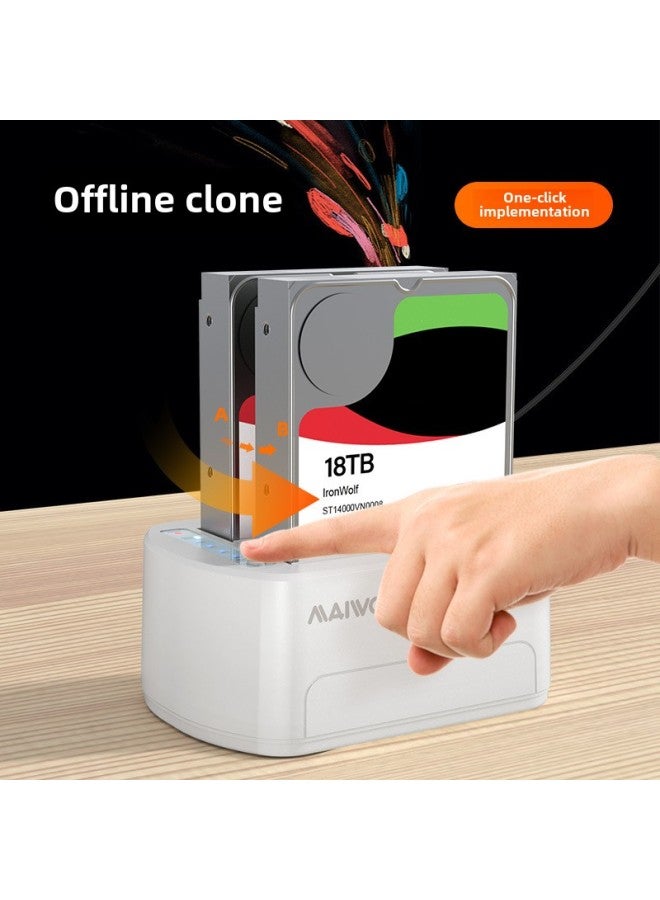 Maiwo Dual-disk USB 3.0 Hard Disk Base Solid State Mechanical Hard Disk Copy Machine Clone Machine Hard Disk Box-Color:K3062H Dual-disk Read/write + Clone + USB * 3 - Image 3