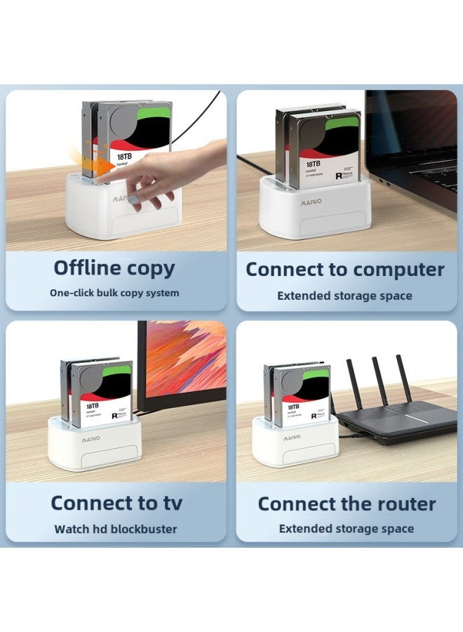 Maiwo Dual-disk USB 3.0 Hard Disk Base Solid State Mechanical Hard Disk Copy Machine Clone Machine Hard Disk Box-Color:K3062H Dual-disk Read/write + Clone + USB * 3 - Image 5