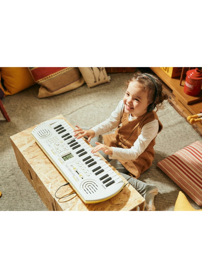 CASIO Casiotone SA-80 Mini Keyboard for Kids - 100 Tones - 50 Rhythms - 44 KEYS- white, With Power Adaptor  - Image 1