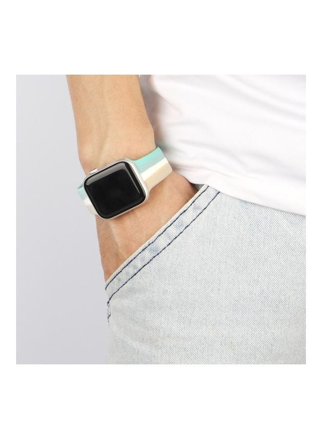 NIBEMINENT Rainbow Watchband For Apple Watch Series 7 45mm/6 & SE 5 4 44mm/3 2 1 42mm Multicolour - Image 4