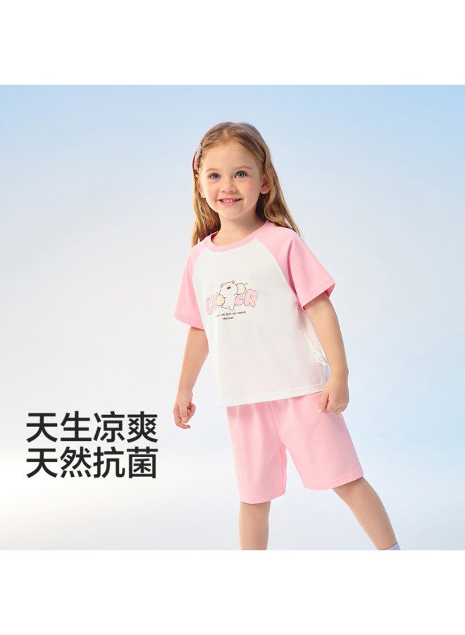 Balabala 5a Antibacterial Cooling Kids Pajama Set - Boys & Girls Summer Homewear, New Air-conditioning Outfit Thin Short Sleeve Set - Image 5