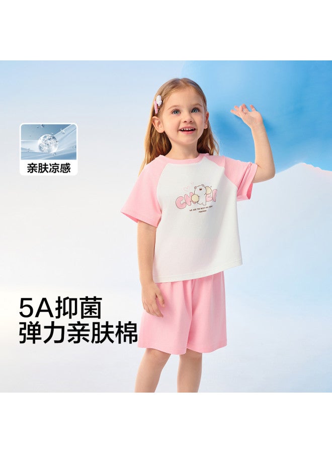 Balabala 5a Antibacterial Cooling Kids Pajama Set - Boys & Girls Summer Homewear, New Air-conditioning Outfit Thin Short Sleeve Set - Image 2