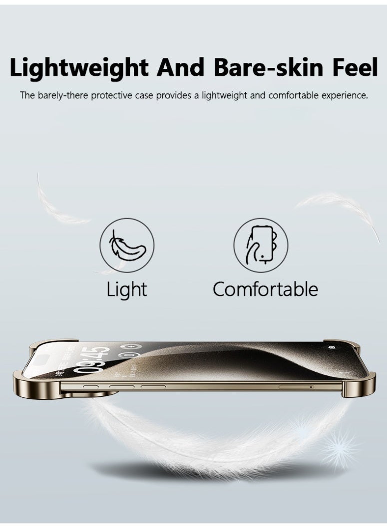 جراب هاتف من سلسلة آيفون 16، ذو شكل غير منتظم، مقاوم لبصمات الأصابع، مزود بوسادات معدنية في الزوايا، مقاوم للصدمات، تصميم بدون إطار، ملمس ناعم. - Image 5