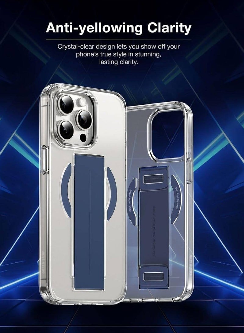 يونيك وان جراب MagSafe Grip لهاتف iPhone 16 Pro Max - حماية من السقوط من ارتفاع 13 قدمًا، ظهر شفاف كريستالي مضاد للاصفرار، تثبيت آمن بيد واحدة FlexGrip™، متوافق مع الشحن اللاسلكي MagClick™، مقاوم للصدمات ومقاوم للخدش - Image 5