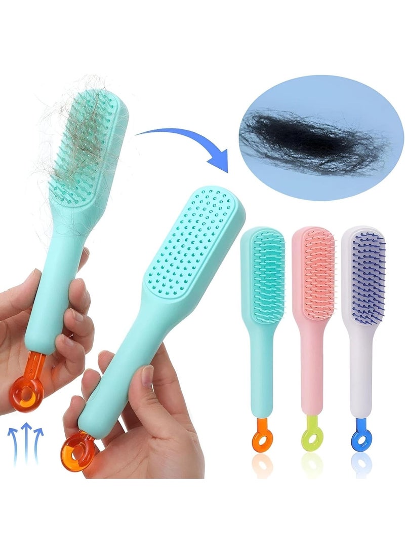 فرشاة شعر ذكية مضادة للكهرباء الساكنة مع تنظيف ذاتي – مشط لفك التشابك وتدليك فروة الرأس، تصميم قابل للسحب لتنعيم الشعر وتقليل الهيشان، مناسبة للشعر الجاف والمبلل (لون عشوائي – قطعة واحدة) - Image 2